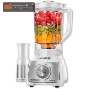 MONDIAL, Liquidificador Turbo, Branco/Inox, 1100W, 220V - L-1100-WI - Imagem 1