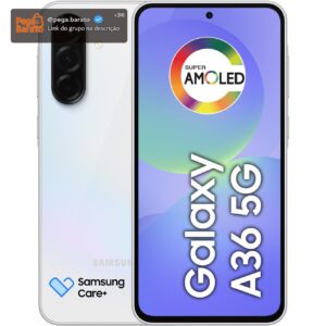 Celular Samsung Galaxy A36 5G 128GB, 6GB RAM, Câmera 50MP, IP67, Super AMOLED 6.7", Recursos AI, Branco - Imagem 1