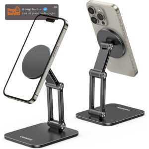 UGREEN Suporte Magnético para Celular Compatível com MagSafe, Suporte Ajustável de Mesa, Estrutura em Alumínio, Compatível com iPhone 16/15/14/13/12 Pro Max e Capas MagSafe, Preto - Imagem 1