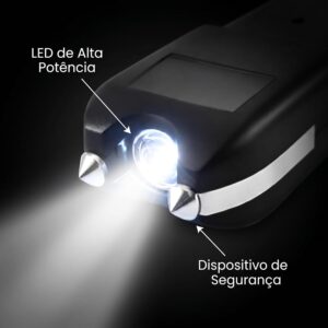 Lanterna Defesa Pessoal LED Tática 2 em 1 Recarregável Bivolt Alta Potência Dispositivo Segurança Portátil Uso Urbano Camping Emergência - Imagem 6