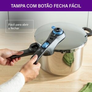 Panela de Pressão Rochedo Inox 6 litros | Trendy, Fechamento Externo, Com Cesta de Vapor - Imagem 11