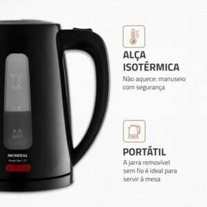 MONDIAL Chaleira Elétrica Pratic Hot 1,7L Preto, 1850W, 220V - CE-17 - Imagem 7
