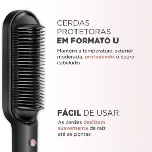 MONDIAL Escova Alisadora Black Rose, Preto/Rose, Bivolt - EA-07 - Imagem 4