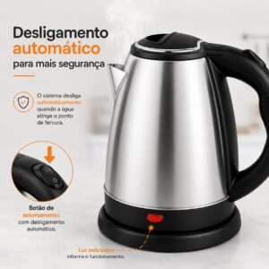 Chaleira Elétrica Inox 1,8 Litro (220v) - Imagem 5