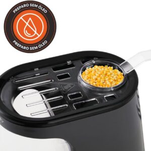 Pipoqueira Elétrica Mallory Gourmet, 220V | 1200W, Pipoca Sem Óleo, Reservatório Transparente, Botão Liga/Desliga, Pés Antiderrapantes - Imagem 4