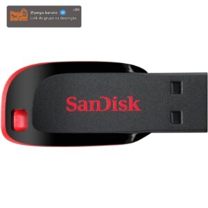 Pen Drive SanDisk Cruzer Blade, 64GB, Preto | SDCZ60-064G-B35 - Imagem 1