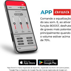 Caixa de Som AIWA PartyBox PB-07 Bluetooth | Preto, RGB, USB, TWS, 8H - Imagem 5