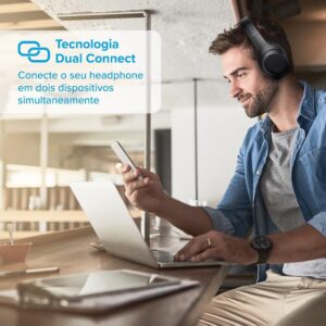 Headphone I2GO Bass 300, Bluetooth, Preto | Microfone Integrado, Controle Multimídia, Até 10h de bateria, Tecnologia Dual Connect, Entrada cabo auxiliar P2, Dobrável - Imagem 7