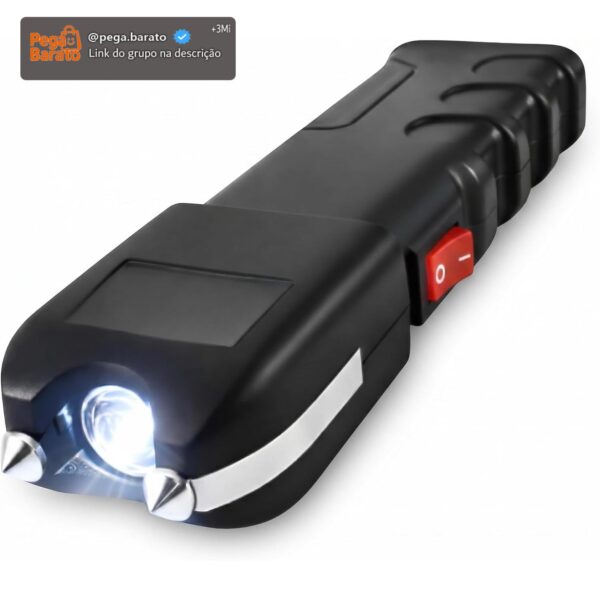 Lanterna Defesa Pessoal LED Tática 2 em 1 Recarregável Bivolt Alta Potência Dispositivo Segurança Portátil Uso Urbano Camping Emergência