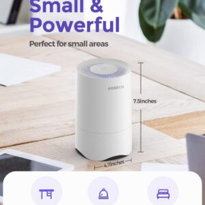 Rosekm Pequeno Purificador de Ar para Casa e Quarto, Mini Purificador de Ar Pessoal para Mesa, Purificador de Ar Hepa para Quarto, Aromatizantes e Limpadores para Dormitório, Animais de Estimação - Imagem 2