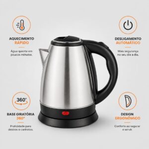 Chaleira Elétrica Inox 1,8 Litro (220v) - Imagem 6