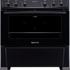 Fogão 5 bocas Atlas Mônaco Plus Preto com Acendimento Automático e Mesa Inox - Imagem 4