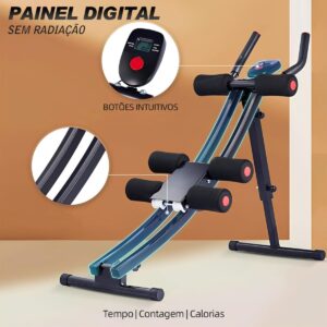 Máquina Abdominal Caseira com Trilho Curvo – Aparelho de Fitness para Abdômen e Exercício de Flexão, com Mostrador Digital e 3 Níveis de Inclinação – Silencioso, Dobrável e Confortável para Joelhos - Imagem 3