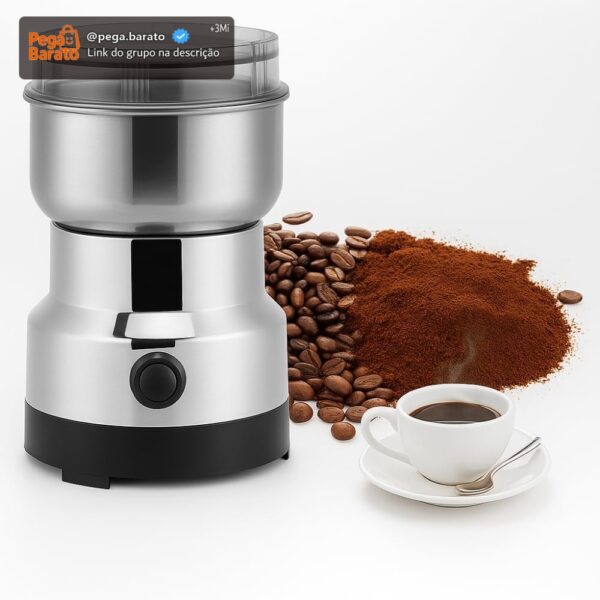 Moedor de Café Elétrico Inox 220V para Grãos Temperos e Especiarias