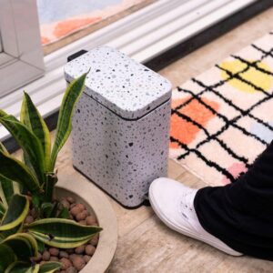 Oikos - Lixeira Retangular 5L de Metal com Pedal Granilite - Imagem 7