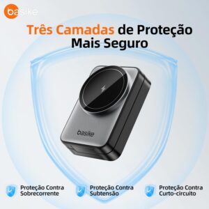 Basike Carregador Sem Fio 3 em 1 Magnético Dobrável Portátil Luz Noturna | Estação de Carregamento 2025, Compatível com MagSafe, iPhone 16/15/14/13/12, Apple Watch e AirPod (Preto) - Imagem 7