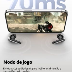 Fones de Ouvido Bluetooth 5.3 Fones de Ouvido Sem Fio, Preto | 42 Horas de Reprodução, Fones de Ouvido Esportivos, IPX5 à Prova d'Água, Graves Profundos, para iOS Android - Imagem 8