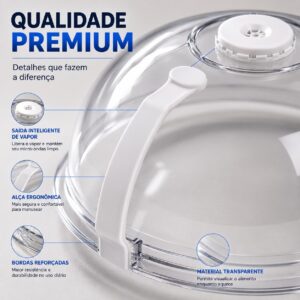 Tampa Anti-Respingo para Micro-ondas com Válvula de Vapor, Protetor Transparente para Aquecer Alimentos sem Sujeira, Reutilizável, Fácil de Limpar, Proteção Contra Respingo e Odor - Imagem 8