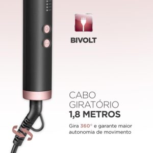 MONDIAL Escova Alisadora Black Rose, Preto/Rose, Bivolt - EA-07 - Imagem 6