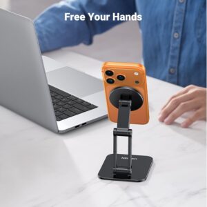 UGREEN Suporte Magnético para Celular Compatível com MagSafe, Suporte Ajustável de Mesa, Estrutura em Alumínio, Compatível com iPhone 16/15/14/13/12 Pro Max e Capas MagSafe, Preto - Imagem 2