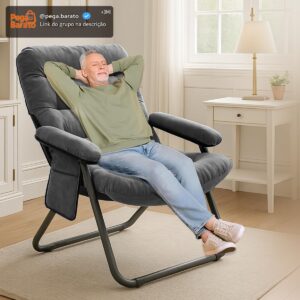 Poltrona Ergonomica Longue, 3 Posições, Poltrona do papai de praia Reclinavel Portátil Resistente para Sala de Estar/Sala de Jantar, Poltrona para sala de Estudo Suporta Até 80 kg - Imagem 1