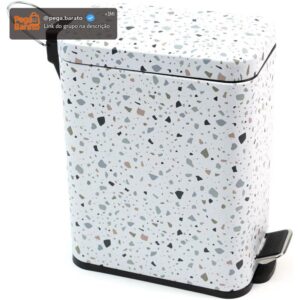 Oikos - Lixeira Retangular 5L de Metal com Pedal Granilite - Imagem 1