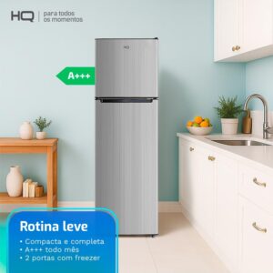 Geladeira Refrigerador HQ Defrost 290 Litros Preto/Cinza HQ-290RDF 220V - Imagem 8