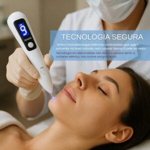 Caneta Elétrica Profissional para Remoção de Manchas, Display Digital LED, Tecnologia Ion, USB Recarregável, com Agulhas, Uso Estético - Imagem 3