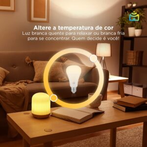 Smart Lâmpada Wi-Fi Positivo Casa Inteligente, Iluminação Branca (Quente e Fria) e RGB (Até 16 Milhões de Cores), 9W, 806 Lúmens, LED, Bivolt, Compatível com Alexa e Google Assistente - Imagem 4