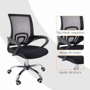 Cadeira de Escritório Oficial Begonia Tela Mesh Ergonômica Giratória - Imagem 8