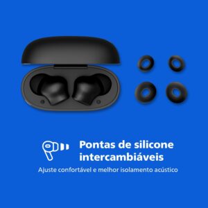 Fone de Ouvido Sem Fio TWS PHILIPS TAT1109BK/00 Bluetooth | Com Microfone, Até 24 horas de bateria, Preto - Imagem 8