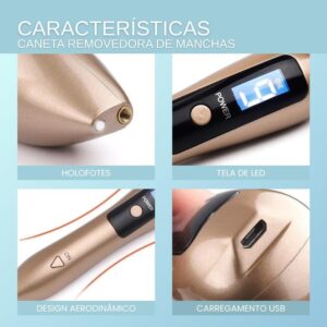 Caneta Elétrica Profissional para Remoção de Manchas, Display Digital LED, Tecnologia Ion, USB Recarregável, com Agulhas, Uso Estético - Imagem 6