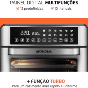 MONDIAL Fritadeira Air Fryer Forno Oven Digital 25L, Preto/Inox, 2000W, 110V - AFO-25L-BI - Imagem 5