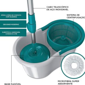 Flash Limp - Mop Giratório Fit, Balde 8 litros - MOP5010 - Imagem 2