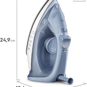 Ferro de passar seco e vapor Electrolux base antiaderente vapor vertical extra 1200W cabo 1,35m azul ESI10 127v - Imagem 3