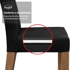 Conjunto Sala de Jantar Mesa Tampo de Vidro 4 Cadeiras Rustic/preto/oxford Zion Madesa - Imagem 9