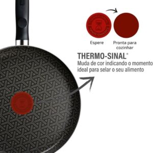Frigideira Funda Rochedo Robusta Grafite 24cm com Antiaderente Resist 3X, Reforçado com Partículas Minerais, Alta Espessura, Base Limpa Fácil e Thermo-Sinal - Imagem 9