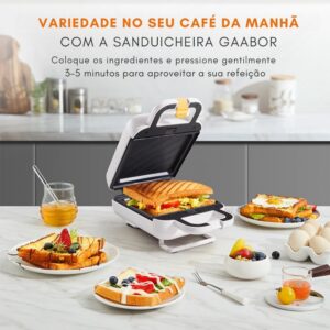 Sanduicheira Elétrica Gaabor Mini, 127v | Grill, Antiaderente, 600w - Imagem 6