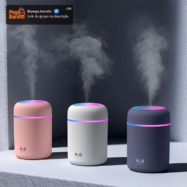 Mini Humidificador Ar Portátil Purificador Usb Colorido U39 (Preto)