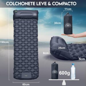 New Hawaii Colchonete Camping Colchão Inflável Solteiro, Praticidade e Conforto,Acampamento Acessorios - Imagem 2