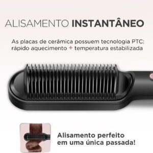 MONDIAL Escova Alisadora Black Rose, Preto/Rose, Bivolt - EA-07 - Imagem 3