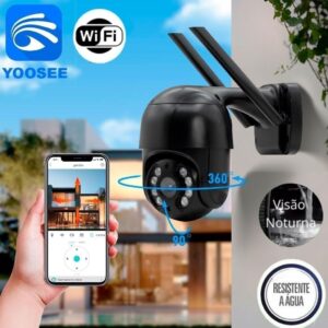 Câmera Segurança Monitoramento IP Speed Dome Full HD 1080p Wi-Fi IP67 Externa Visão Noturna Cor Yoosee Zoom Digital - Imagem 4