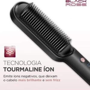 MONDIAL Escova Alisadora Black Rose, Preto/Rose, Bivolt - EA-07 - Imagem 2