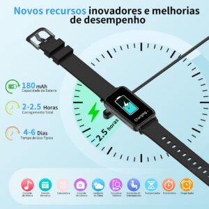 PEJE Band 1,1.45" TFT Tela, Smartwatchs,IP68 à Prova d‘Água,Relogio Smartwatch Feminino,100+ Modos Esportivos, Notificações Inteligentes, Assistente de Voz, Compatível com iOS/Android(Prata) - Imagem 4