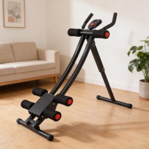 Máquina Abdominal Caseira com Trilho Curvo – Aparelho de Fitness para Abdômen e Exercício de Flexão, com Mostrador Digital e 3 Níveis de Inclinação – Silencioso, Dobrável e Confortável para Joelhos - Imagem 1