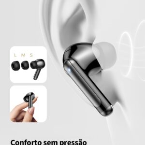 Fones de Ouvido Bluetooth 5.3 Fones de Ouvido Sem Fio, Preto | 42 Horas de Reprodução, Fones de Ouvido Esportivos, IPX5 à Prova d'Água, Graves Profundos, para iOS Android - Imagem 9