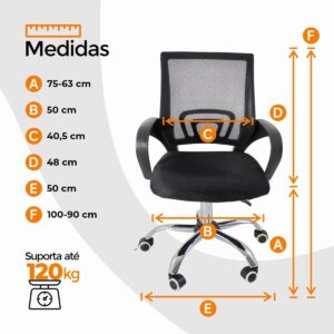 Cadeira de Escritório Oficial Begonia Tela Mesh Ergonômica Giratória - Imagem 2