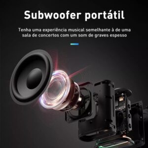 Caixa de Som, inava, Go-4 Pro, Bluetooth, Portátil,12h de reprodução, À Prova D'água IP67, Luzes RGB, TWS/FM/USB/TF(preto) - Imagem 2