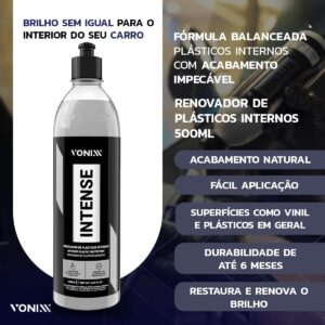 Kit Limpeza Interna Completa Hidratante Restaurador de Couro Hidracouro Limpa Couro Higicouro Limpador Bactericida Sintra Fast Revitalizador Plásticos Internos Intense 500ml Vonixx - Imagem 8