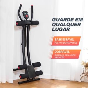 Máquina Abdominal Caseira com Trilho Curvo – Aparelho de Fitness para Abdômen e Exercício de Flexão, com Mostrador Digital e 3 Níveis de Inclinação – Silencioso, Dobrável e Confortável para Joelhos - Imagem 5
